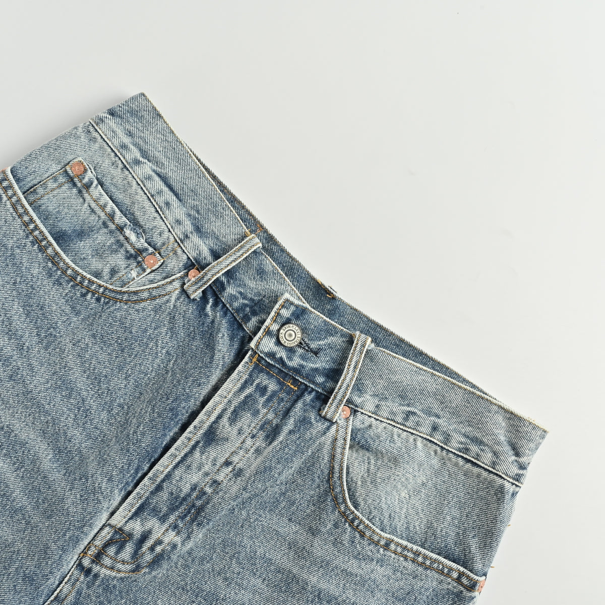 Levi’s x Nike DROP8 Ribbed-Trim Snap Letter Patch Relaxed Jeans – Medium Blue  BF5600829