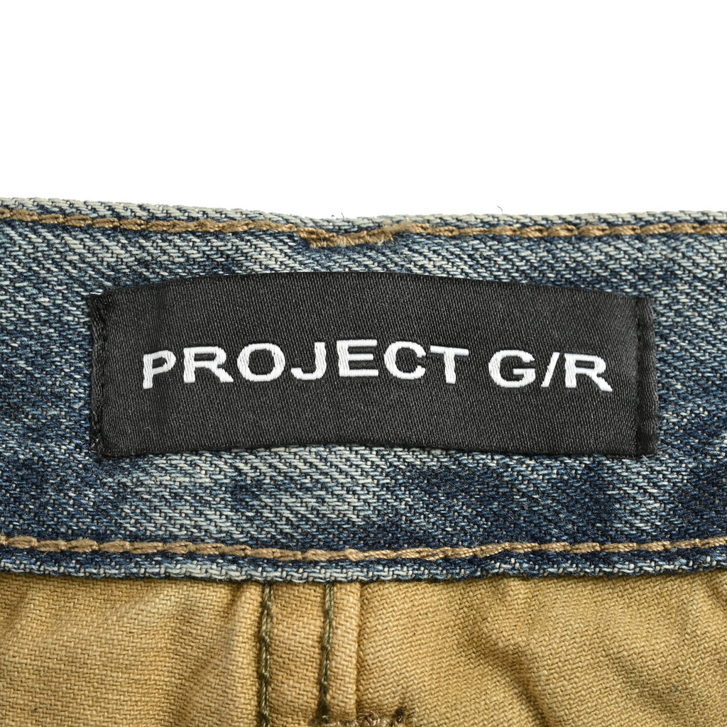 Project G/R Faux Two-Piece Camo Splice Wide-Leg Jeans  SG7001227