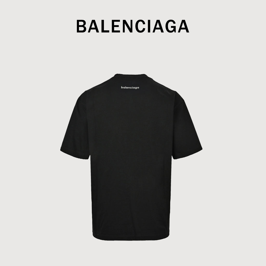 Balenciaga Reflective Ring Small Logo Short Sleeve T-Shirt YS2800612