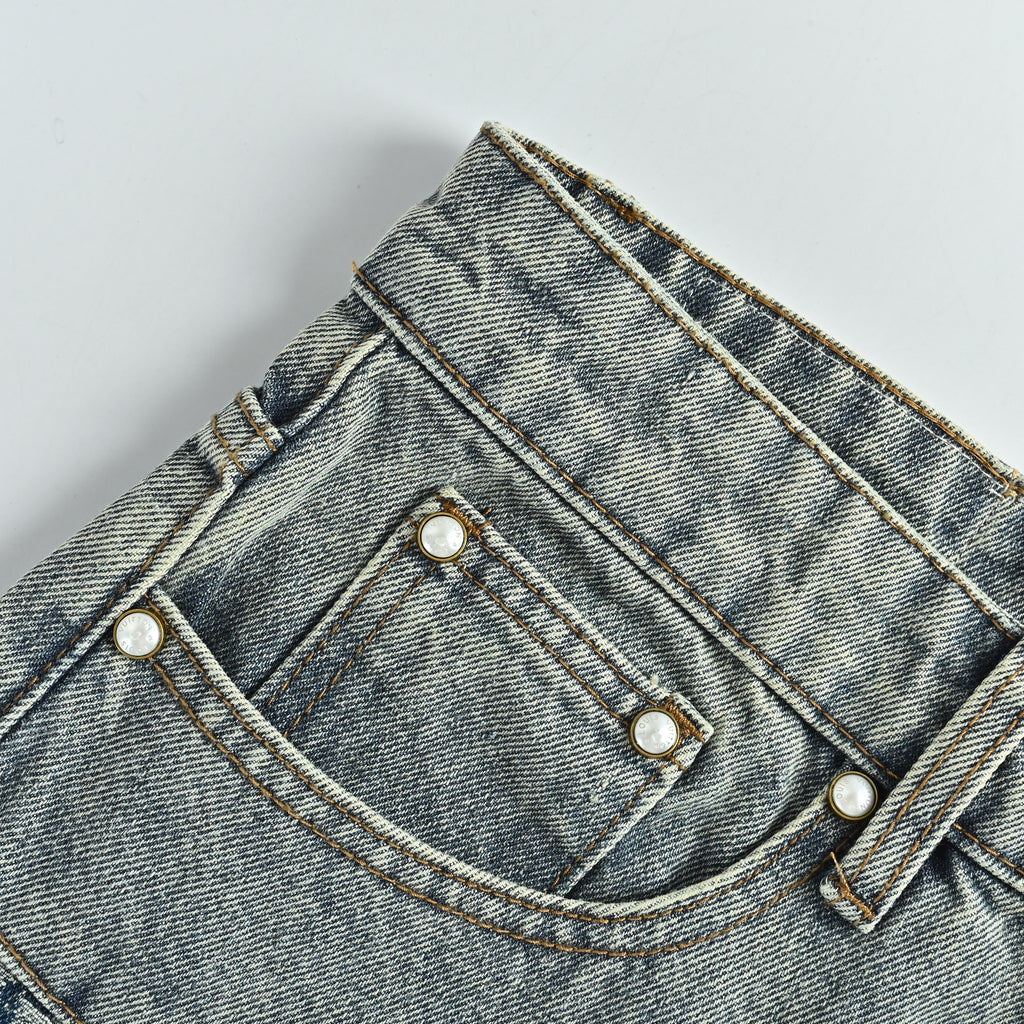 Louis Vuitton LV Leather Badge Denim Long-Sleeve Shirt 2026