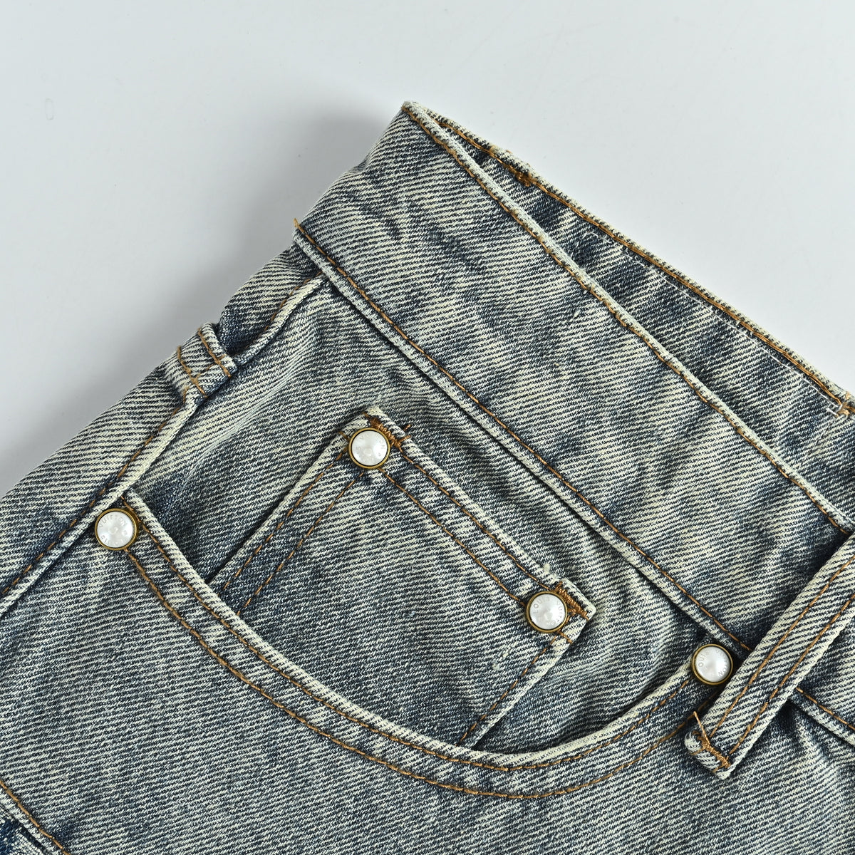 Louis Vuitton LV Leather Badge Denim Long-Sleeve Shirt 2026