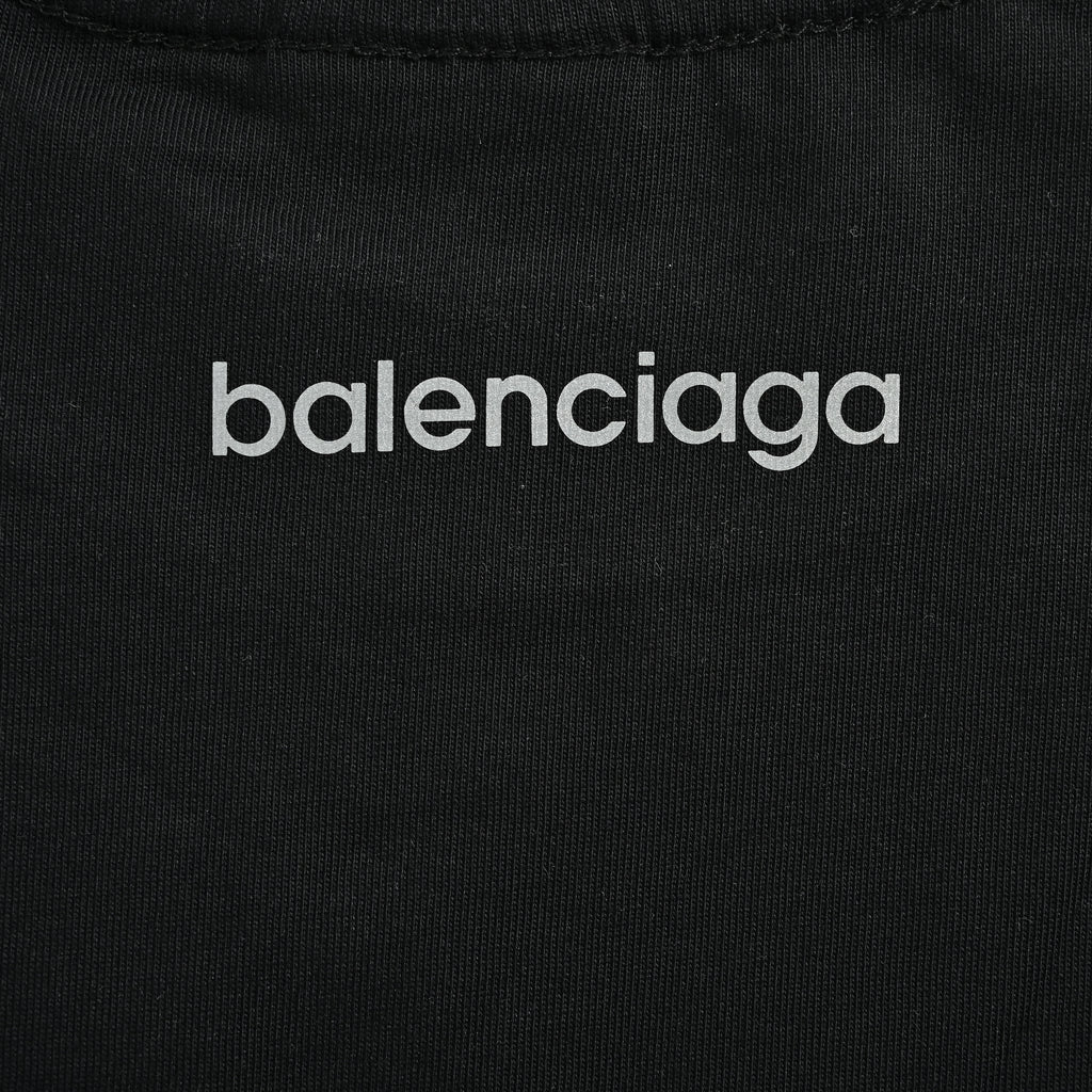 Balenciaga Reflective Ring Small Logo Short Sleeve T-Shirt YS2800612