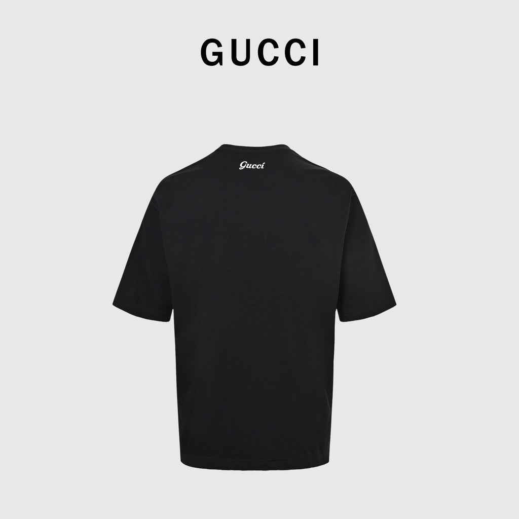 Gucci Classic Embroidered Logo Short Sleeve T-Shirt – Black  TS2600421