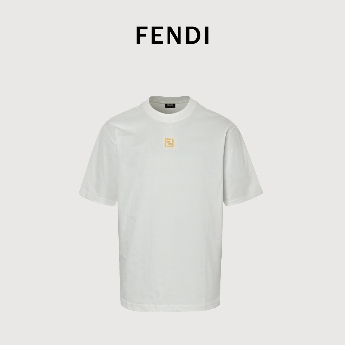 Fendi Minimal FF 3D Embroidered Short Sleeve T-Shirt – White MV2200714