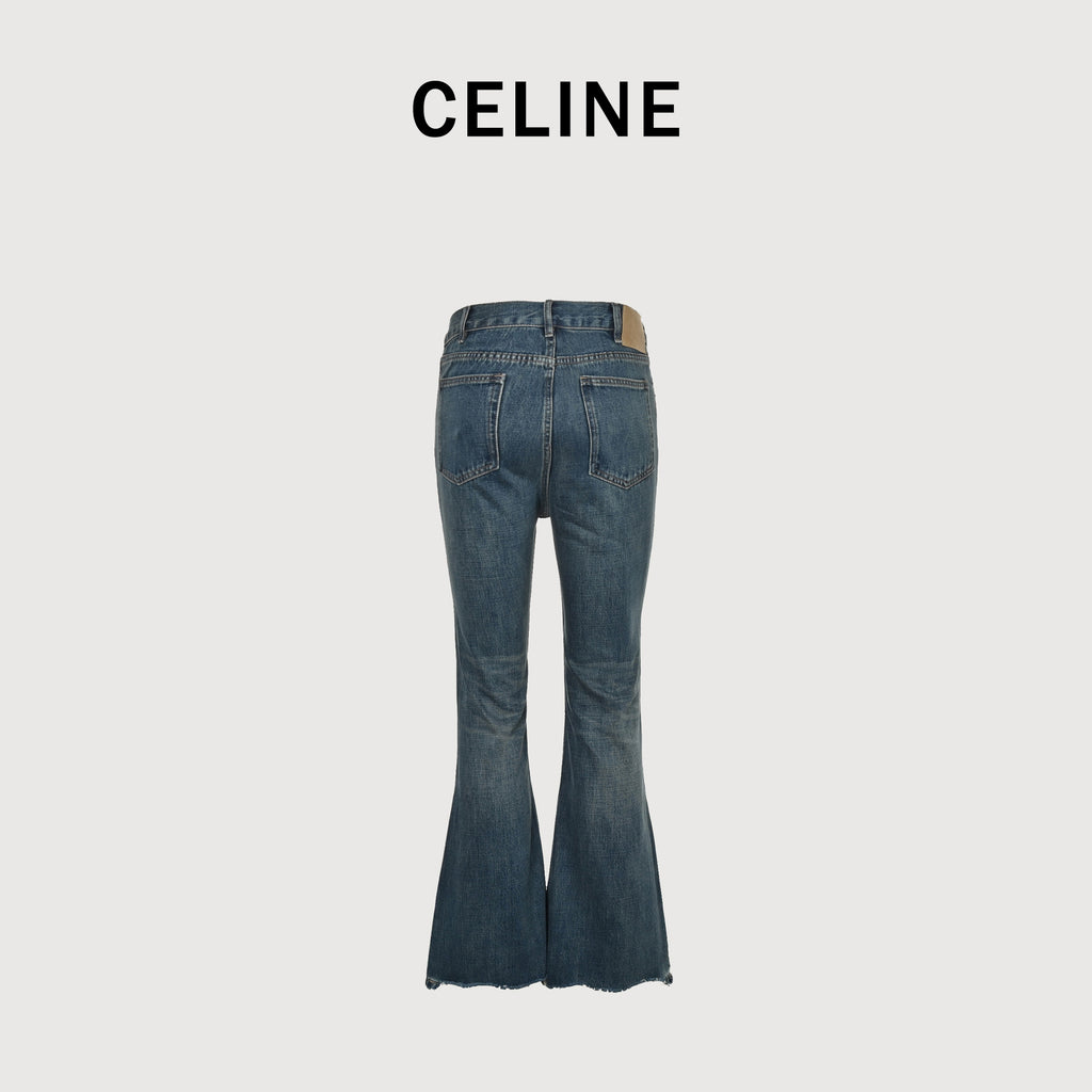 Celine Washed Micro-Flare Jeans – Vintage Blue  DK5601115
