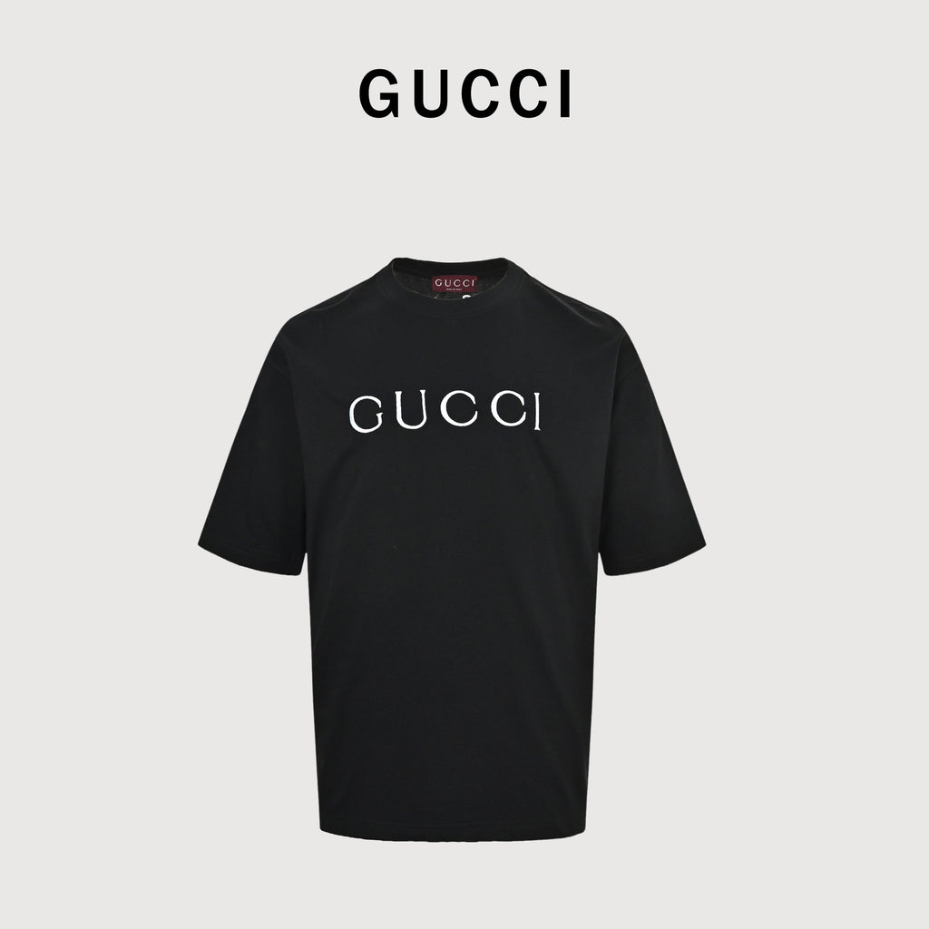 Gucci Classic Embroidered Logo Short Sleeve T-Shirt – Black  TS2600421