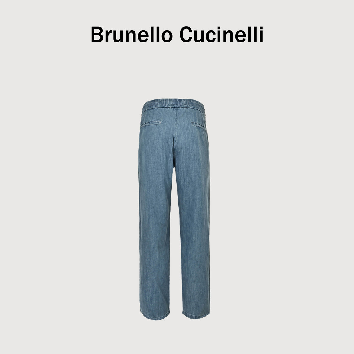 Brunello Cucinelli Washed Cotton Drawstring Double-Pleat Relaxed Jeans – Dusty Blue HY4800731