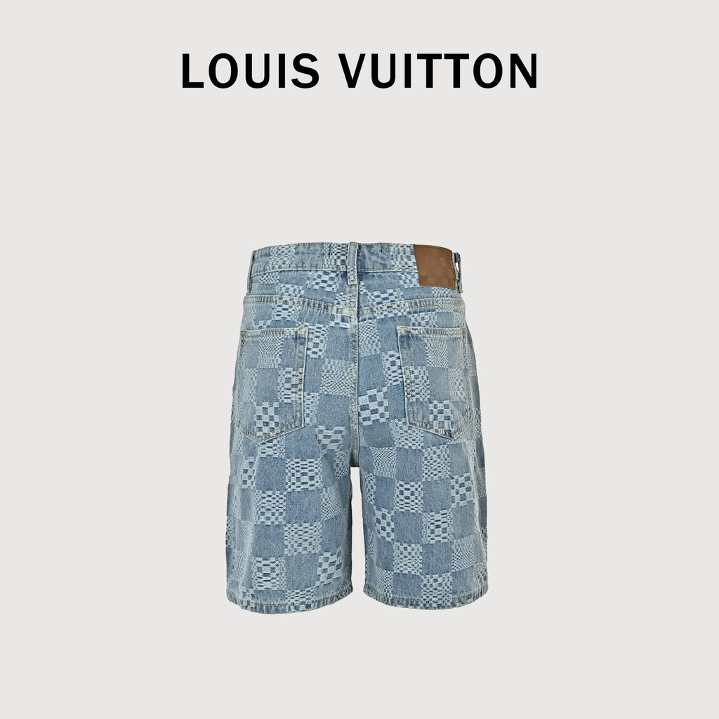 Louis Vuitton Checkerboard Denim Shorts 2026 DK3200722