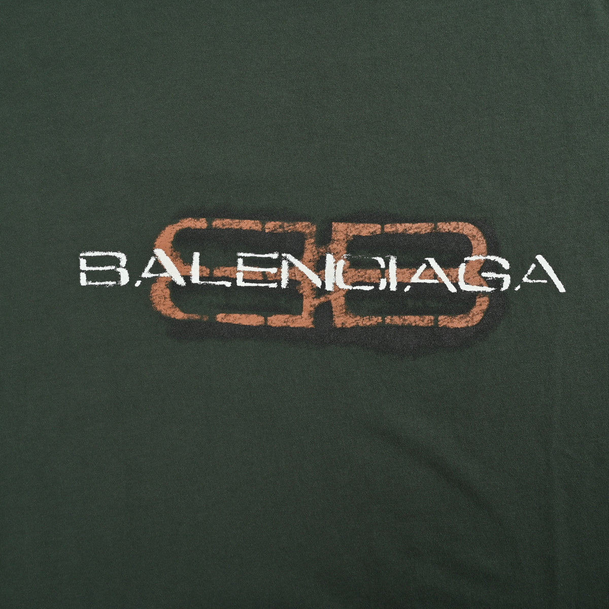 Balenciaga BLCG BB Icon Print Washed Short Sleeve T-Shirt – Dark Green NP2400108