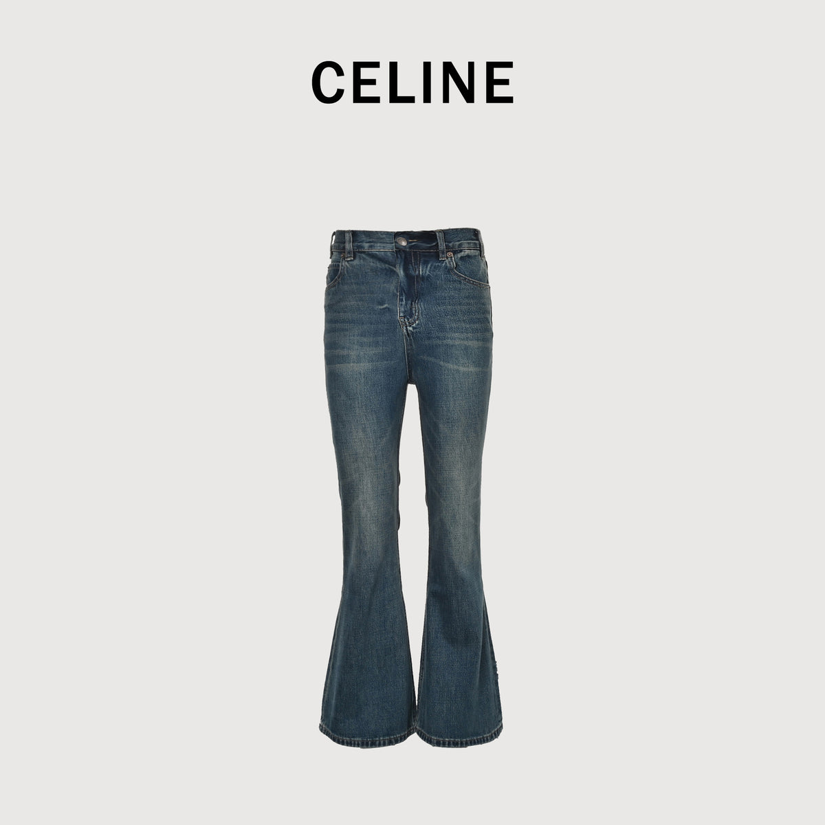 Celine Washed Micro-Flare Jeans – Vintage Blue  DK5601115