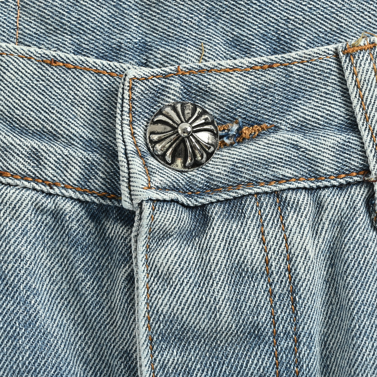 Chrome Hearts CH Couture Cross Leather-Patch Washed Jeans 2026 XM5600829