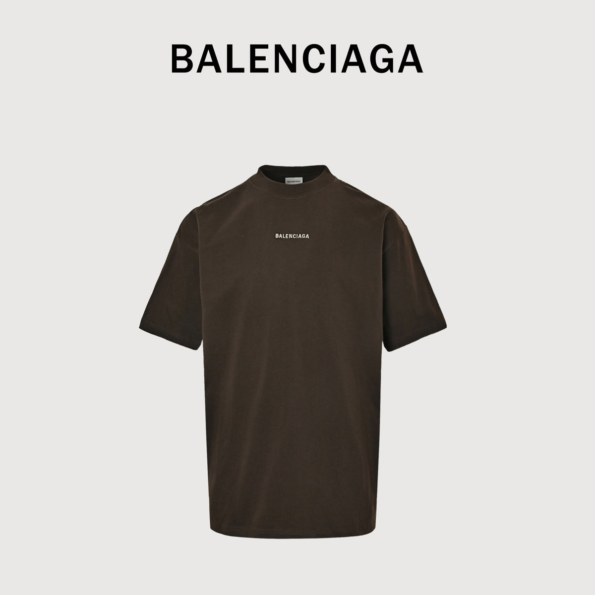 Balenciaga 26SS Slogan Embroidered Letter Short Sleeve T-Shirt – Espresso HH3000622