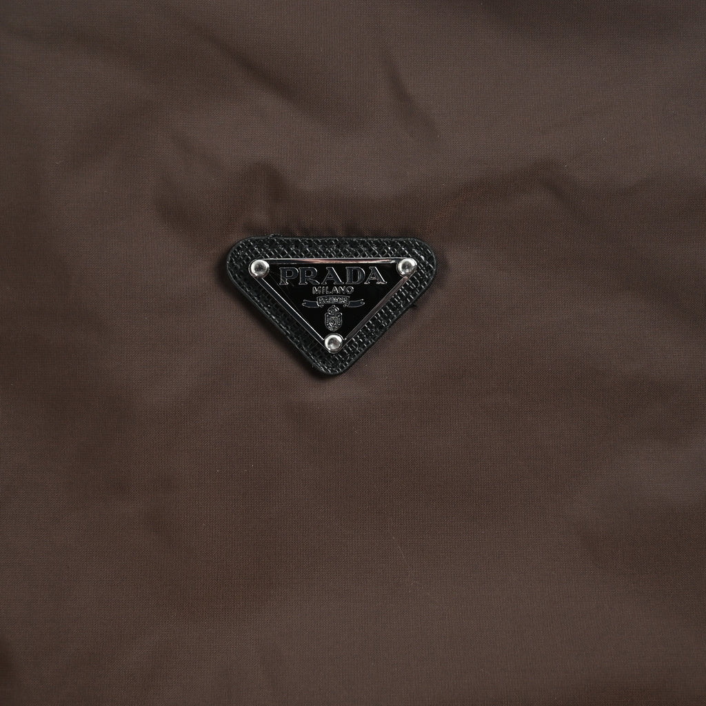 Prada Re-Nylon Brown-Black Colorblock Reversible Stand-Collar Jacket — Men’sSGD270-1WQ9-F0324