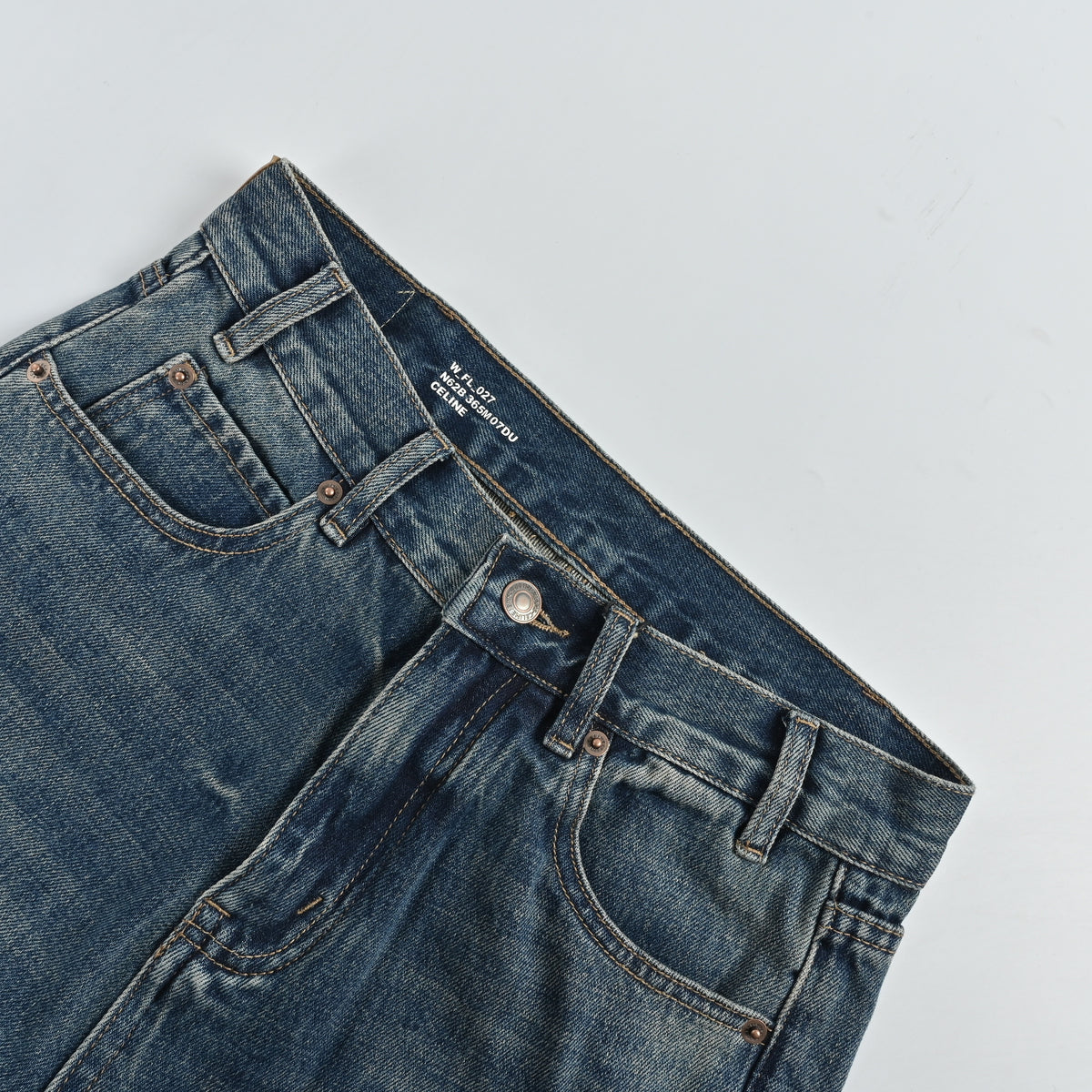Celine Washed Micro-Flare Jeans – Vintage Blue  DK5601115