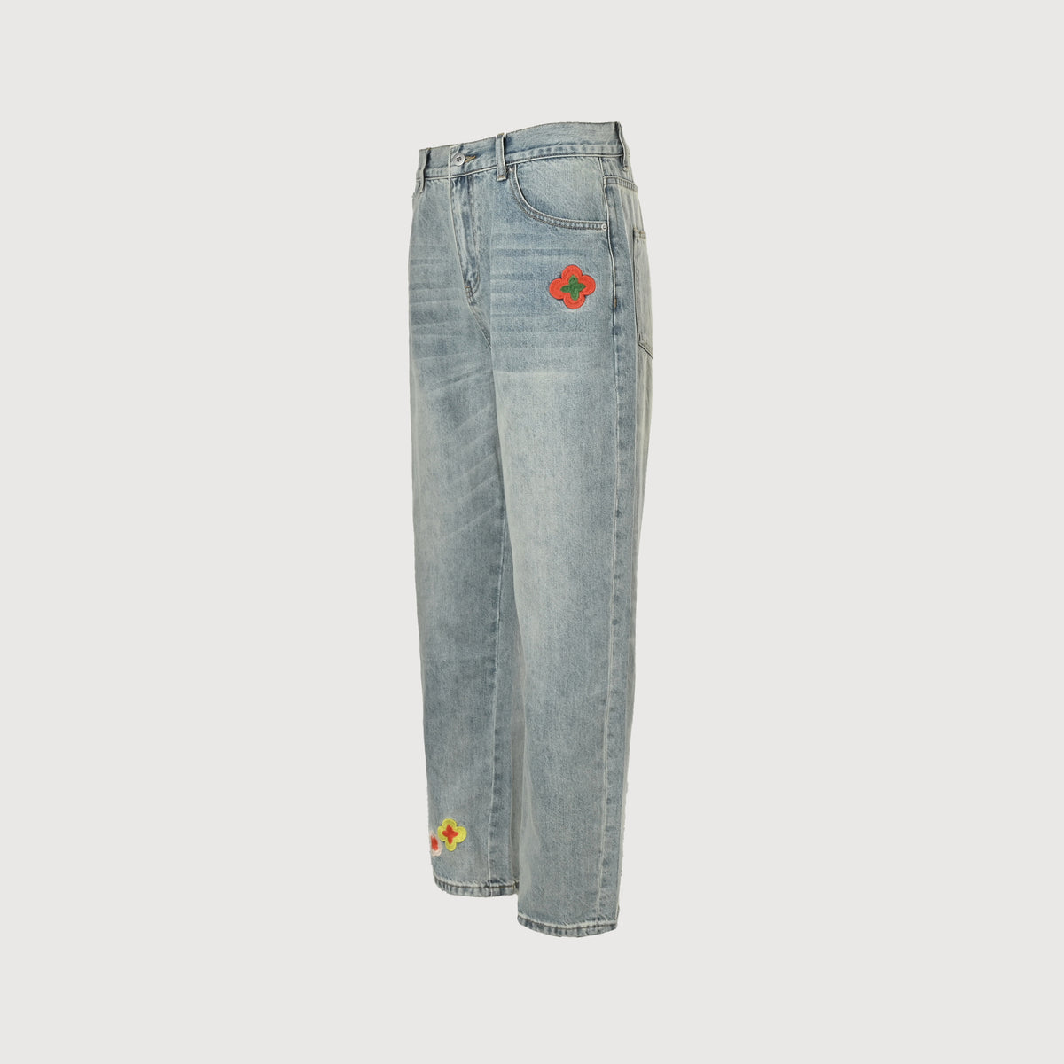 GOODBRAND 2025SS GOODLOVES Floral Vintage Selvedge Raw Jeans – Light Blue SY4801103-LBL
