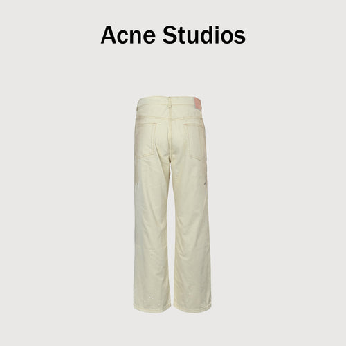 Acne Studios Ink Splash Wide-Leg Jeans – Cream HH5800716