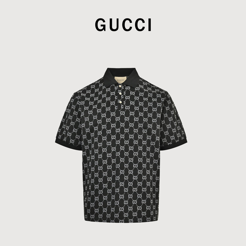 Gucci Classic GG Monogram All-Over Print Polo Shirt – Black SG4400410