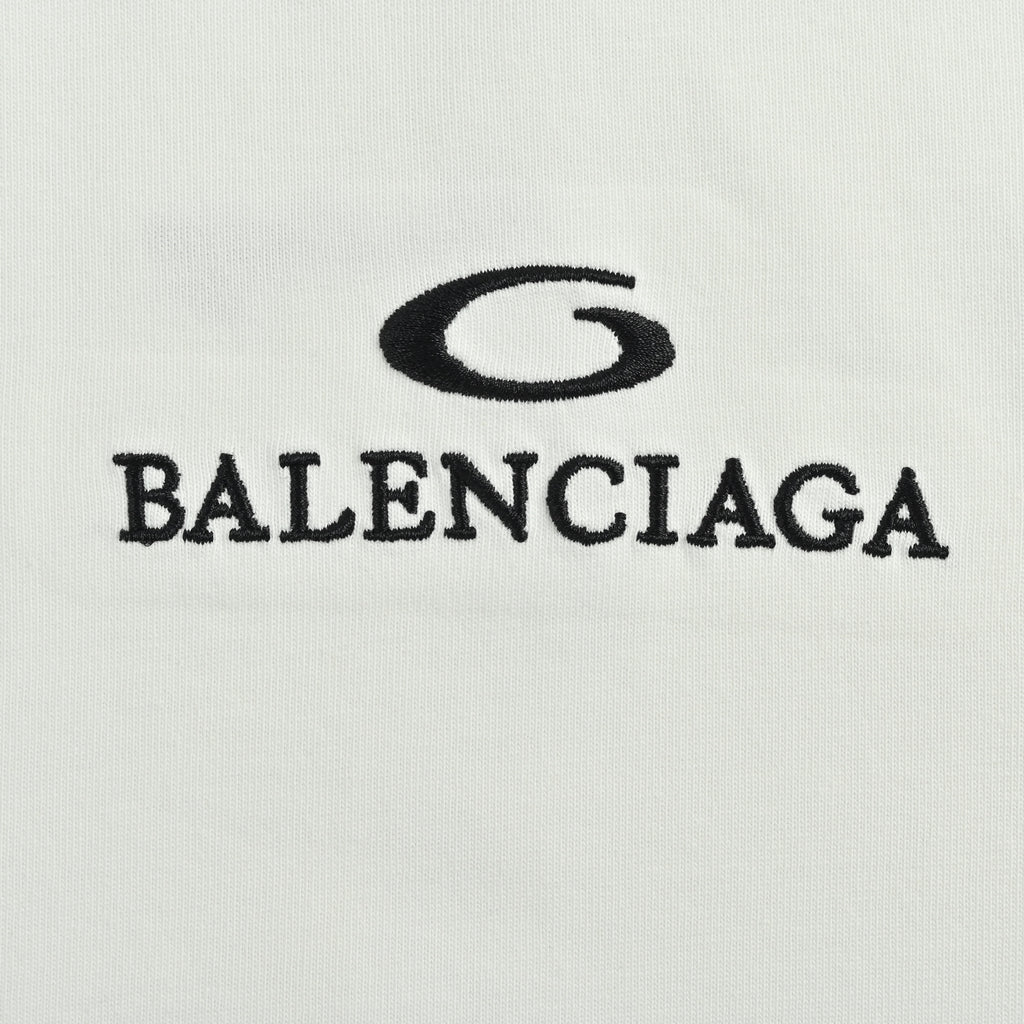 Balenciaga 26SS Back Wheat Crest Embroidered Short Sleeve T-Shirt XBK3000308
