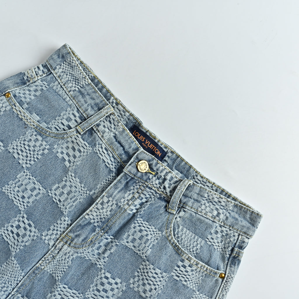Louis Vuitton Checkerboard Denim Shorts 2026 DK3200722