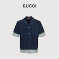 Gucci GG Jacquard Gradient Denim Short Sleeve Shirt – Indigo  SG5800412