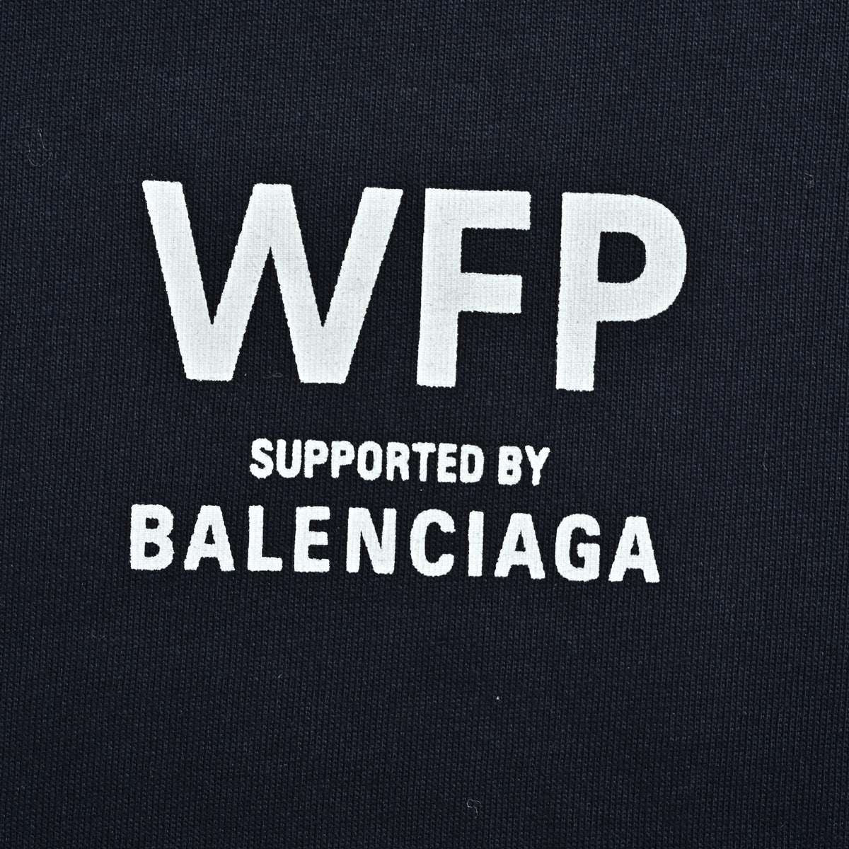 Balenciaga x WFP White Letter Print Short Sleeve T-Shirt – Black YS2800617