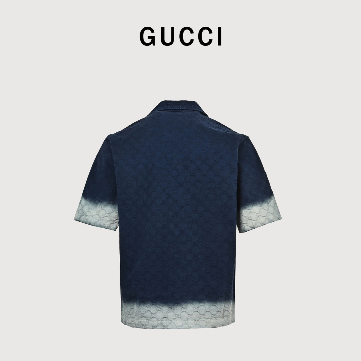 Gucci GG Jacquard Gradient Denim Short Sleeve Shirt – Indigo  SG5800412