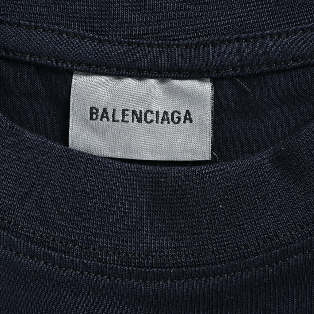 Balenciaga x WFP White Letter Print Short Sleeve T-Shirt – Black YS2800617