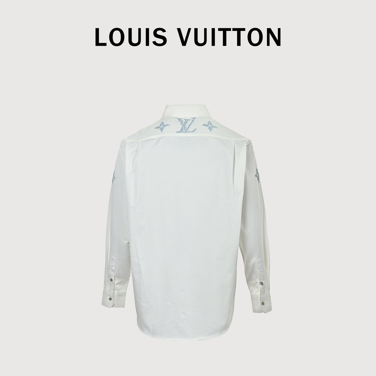 Louis Vuitton LV 26SS Tonal Monogram Rhinestone Relaxed Long-Sleeve Shirt 2026  SG5800819