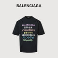 Balenciaga Multilingual Rainbow Letter Print Short Sleeve T-Shirt DFY2200428