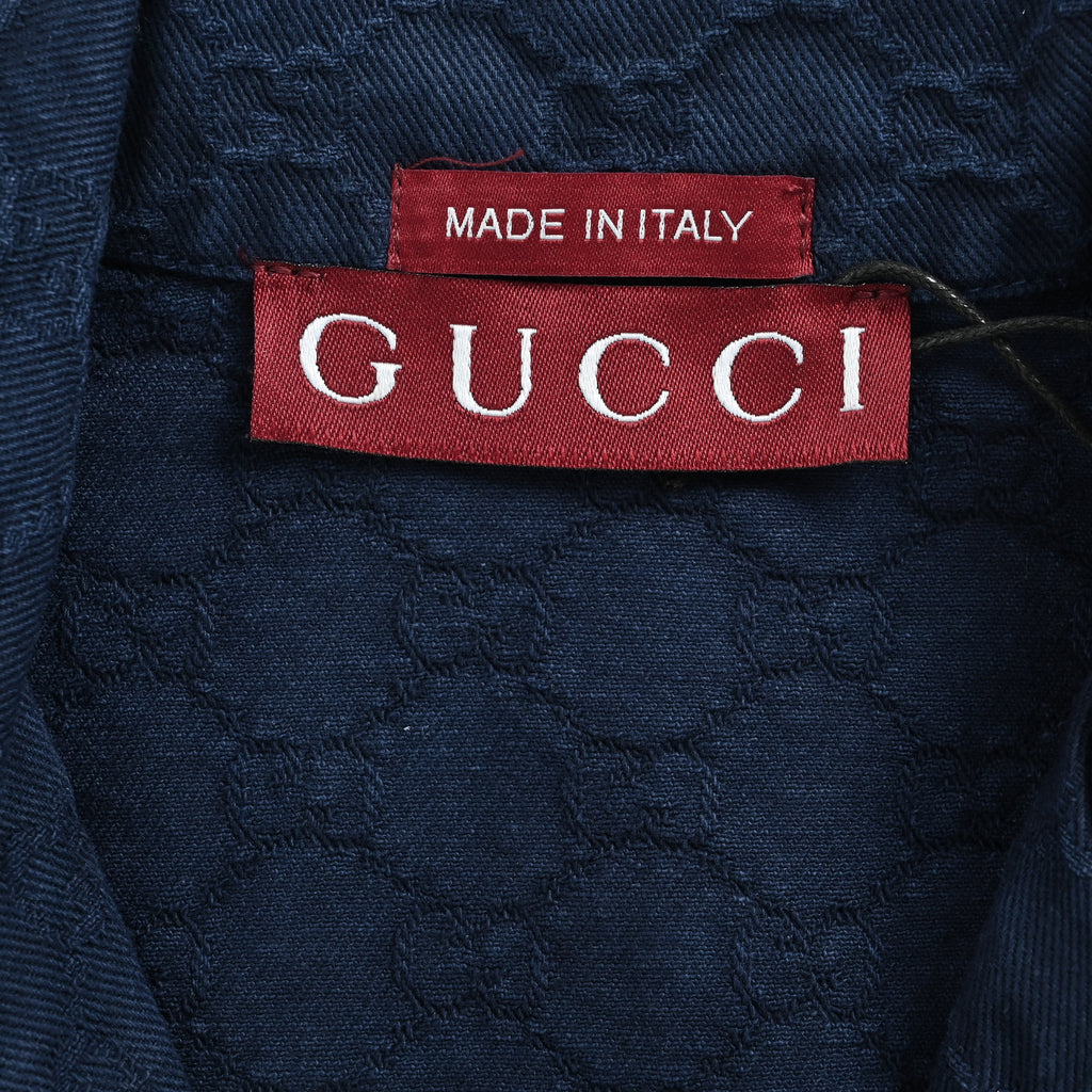 Gucci GG Jacquard Gradient Denim Short Sleeve Shirt – Indigo  SG5800412