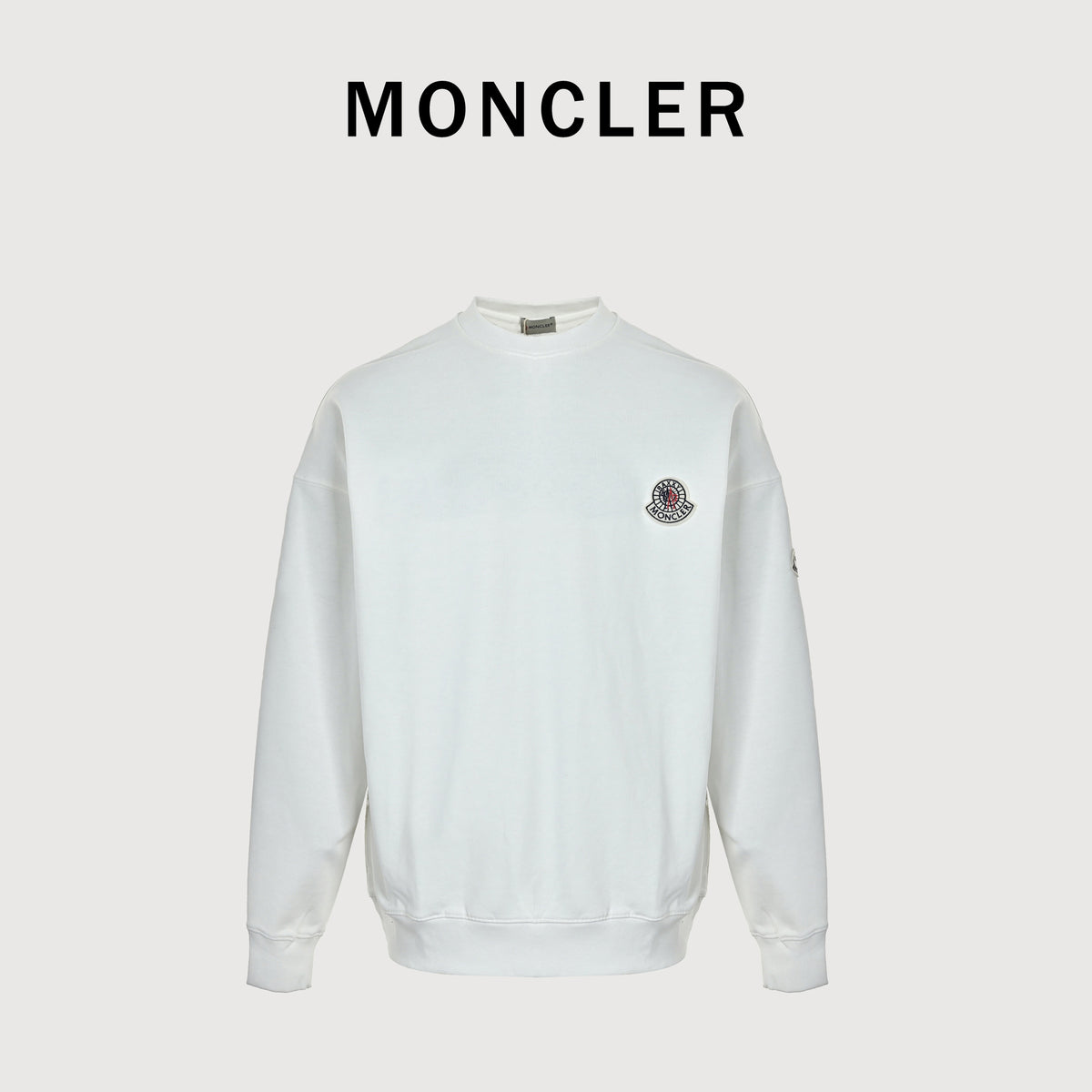 Moncler 26SS Classic Embroidered Double-Logo Crewneck Sweatshirt — White SG4400926