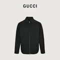 Gucci FW24 GG All-Over Jacquard Shirt-Collar Jacket — Black 787295-ZARAH-1000