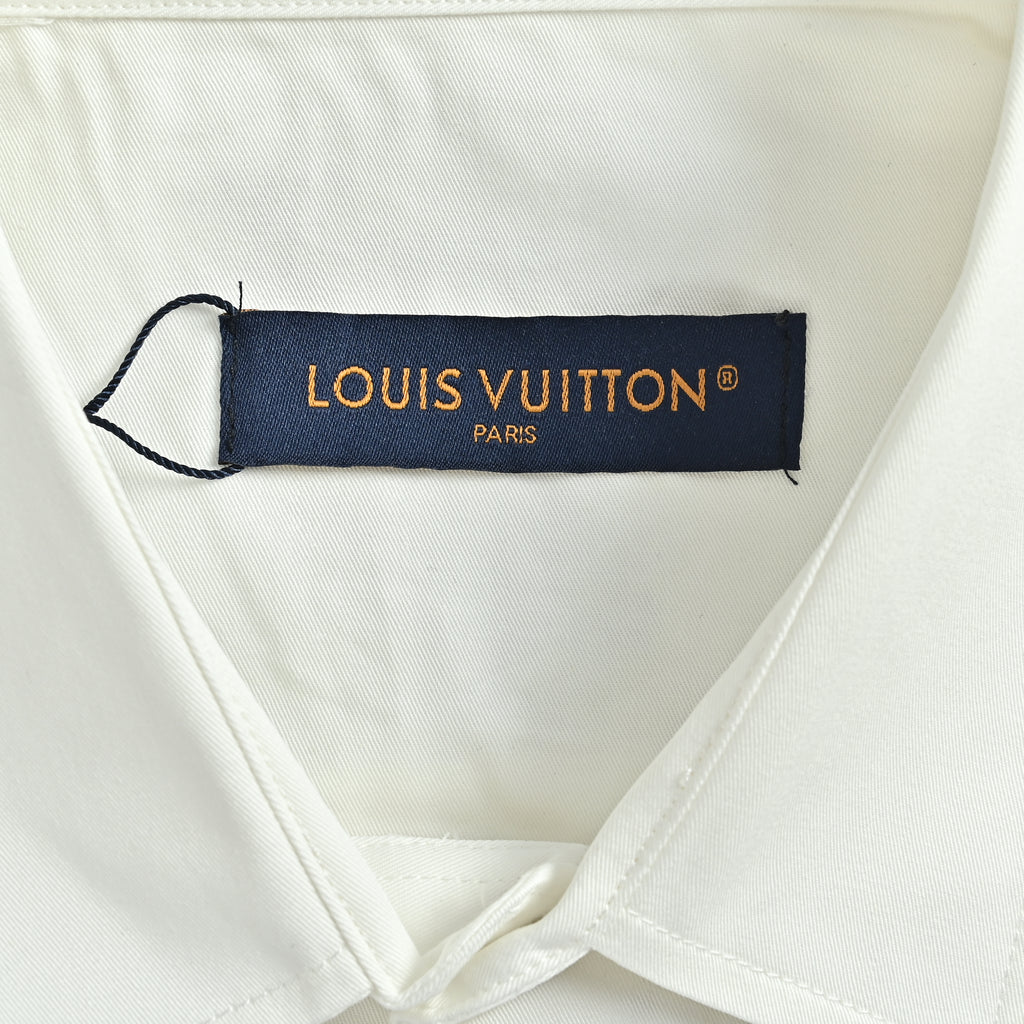 Louis Vuitton LV 26SS Tonal Monogram Rhinestone Relaxed Long-Sleeve Shirt 2026  SG5800819