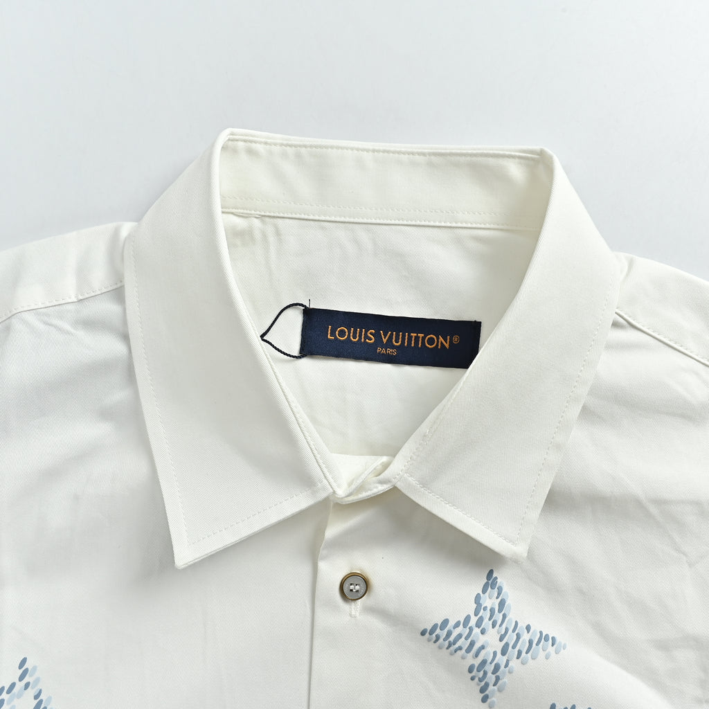 Louis Vuitton LV 26SS Tonal Monogram Rhinestone Relaxed Long-Sleeve Shirt 2026  SG5800819