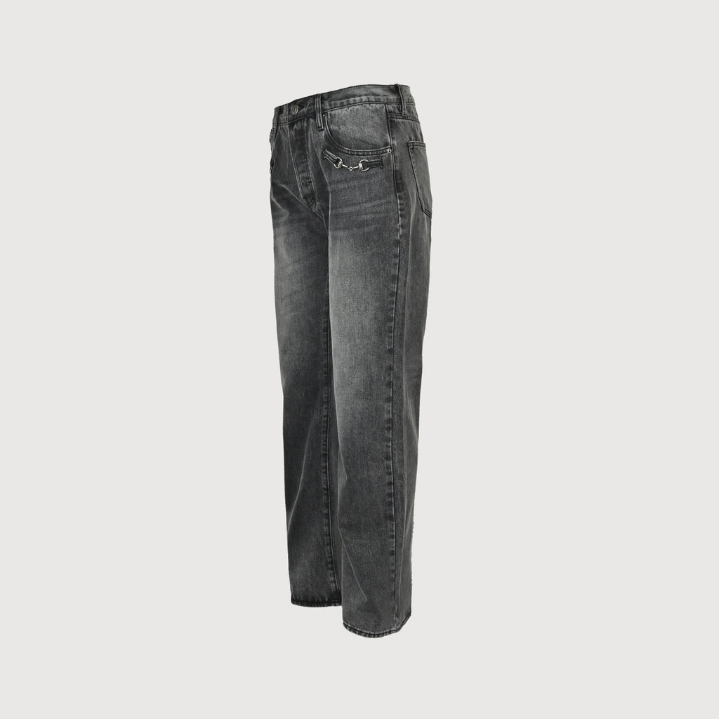 Gucci GUC Nano Lock-Clasp Denim Jeans – Washed Grey   NP6400412