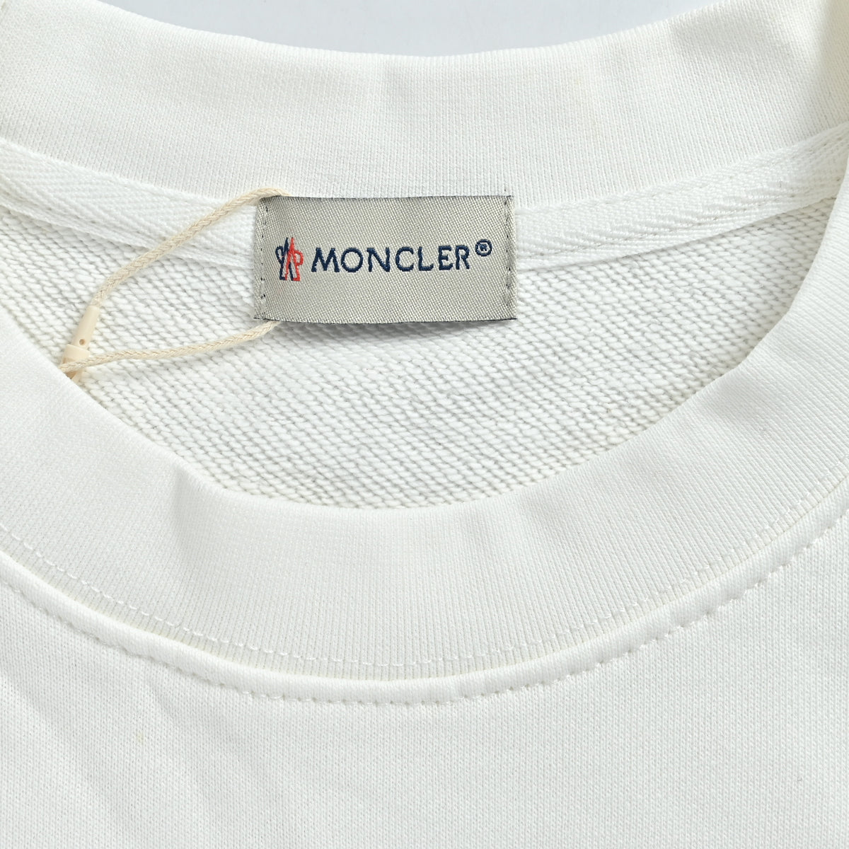 Moncler 26SS Classic Embroidered Double-Logo Crewneck Sweatshirt — White SG4400926