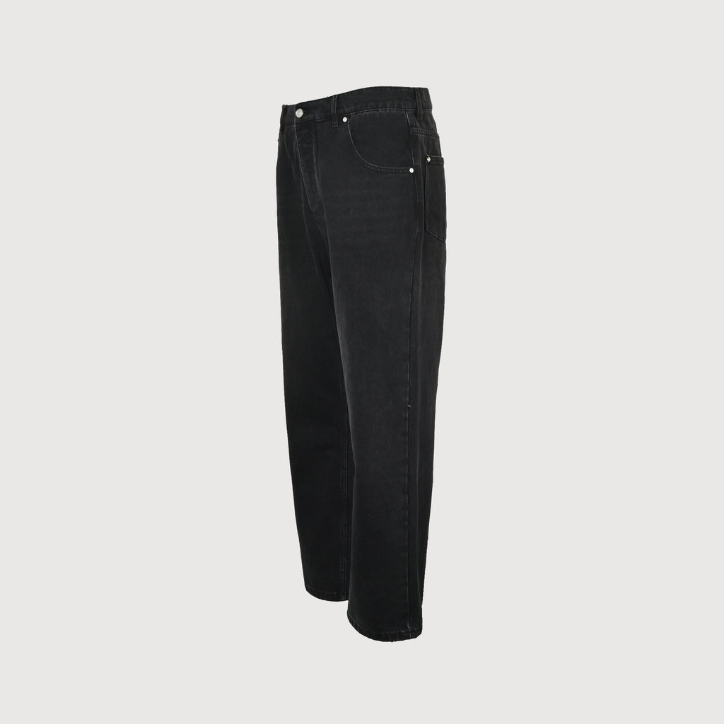 Louis Vuitton 25FW Embroidered Logo Wide-Leg Jeans – Black  DK6001215