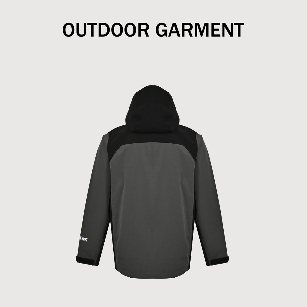 COMFYOUTDOOR GARMENTAR SHELLCOEXIST Full Seam-Sealed Waterproof Shell Jacket – Charcoal / Black BF8400409