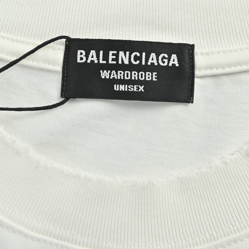 Balenciaga 26SS Back Wheat Crest Embroidered Short Sleeve T-Shirt XBK3000308