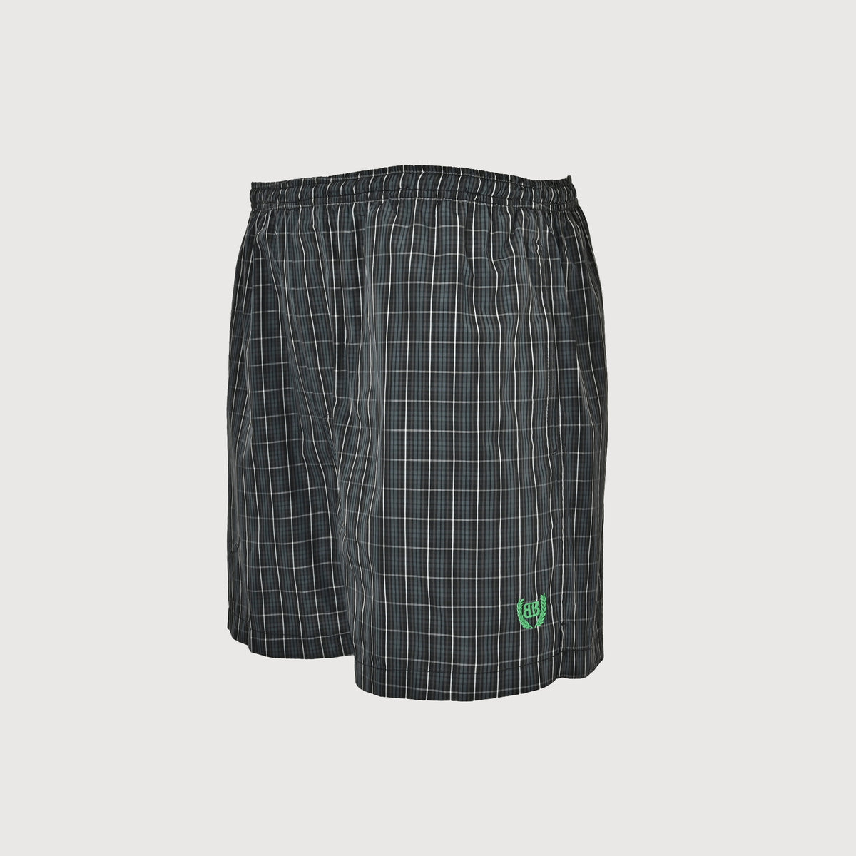 Balenciaga Wheat Crest BB Embroidered Plaid Beach Shorts DK4000731