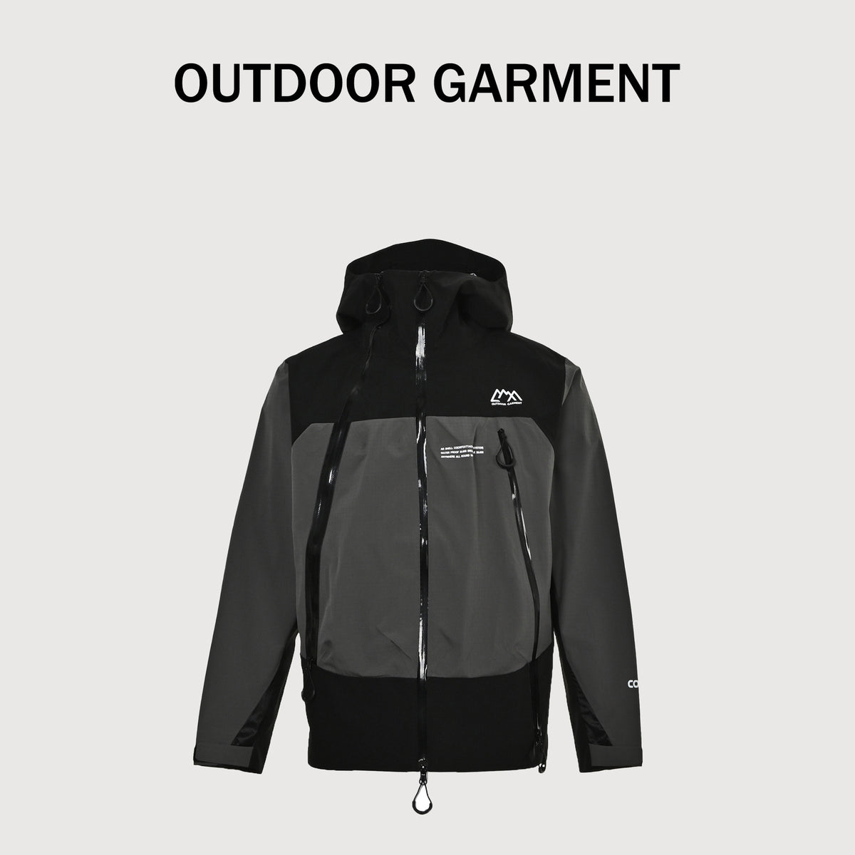 COMFYOUTDOOR GARMENTAR SHELLCOEXIST Full Seam-Sealed Waterproof Shell Jacket – Charcoal / Black BF8400409