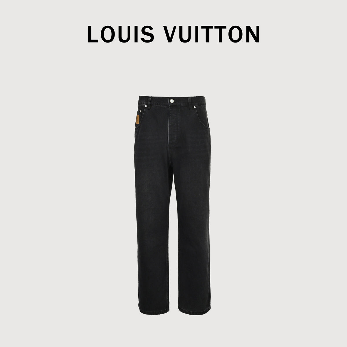 Louis Vuitton 25FW Embroidered Logo Wide-Leg Jeans – Black  DK6001215