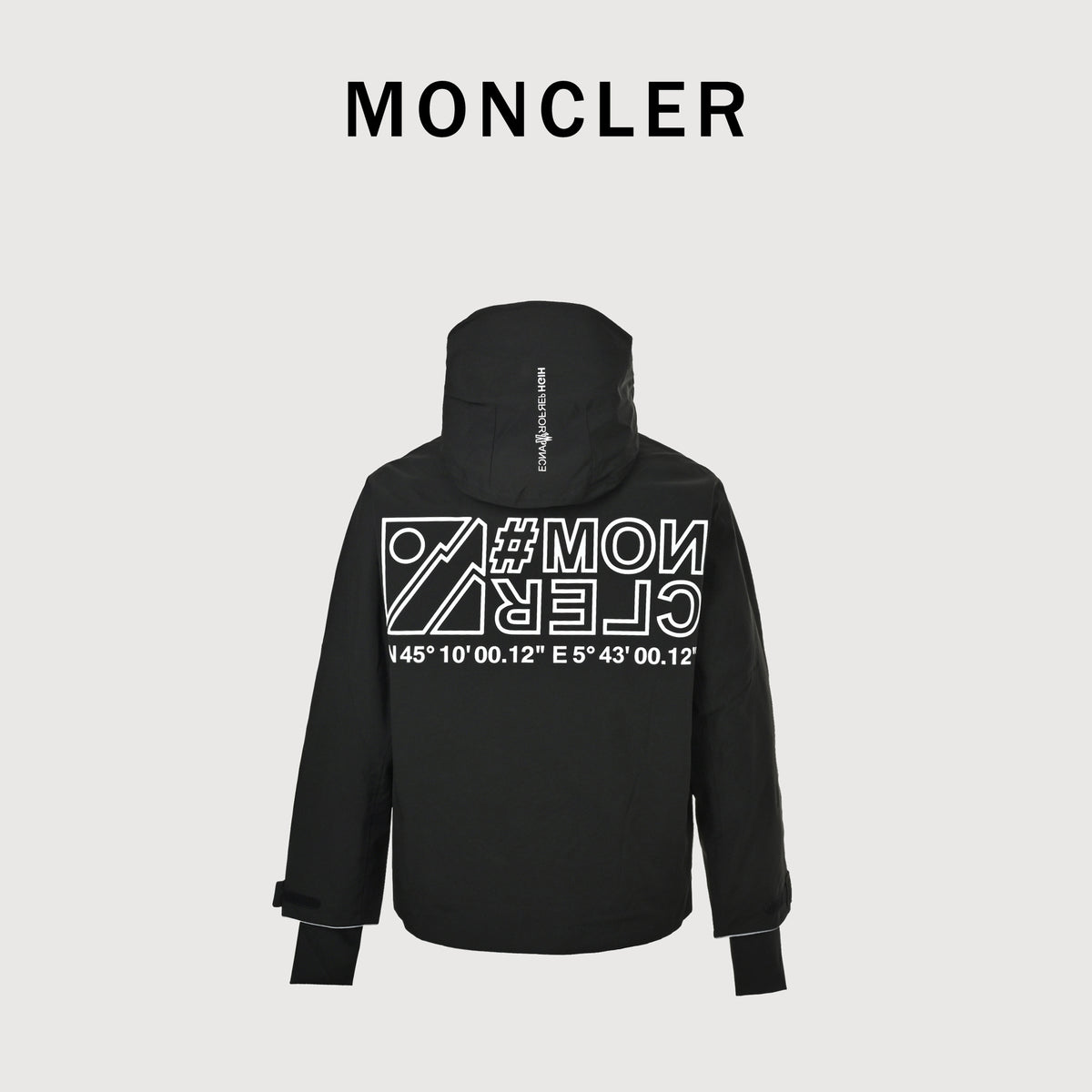 Moncler Grenoble Coordinates Letter-Print Hooded Ski Jacket — Black  1A00027549SU999