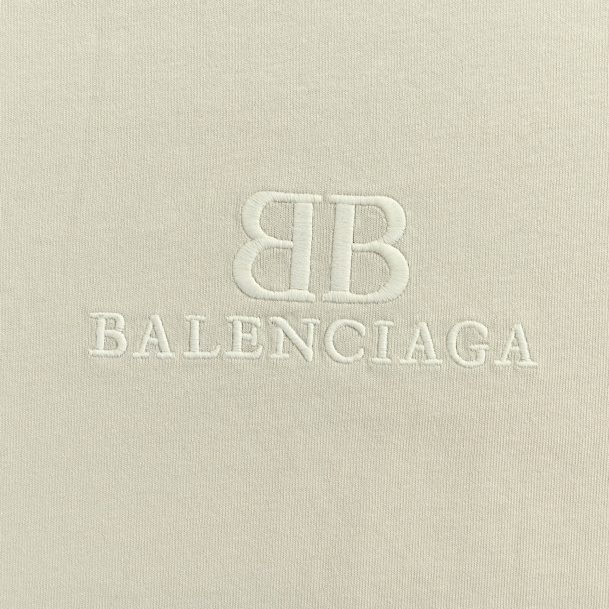 Balenciaga BLCG Chest BB Embroidered Short Sleeve T-Shirt – Cream NP2400602-CRM