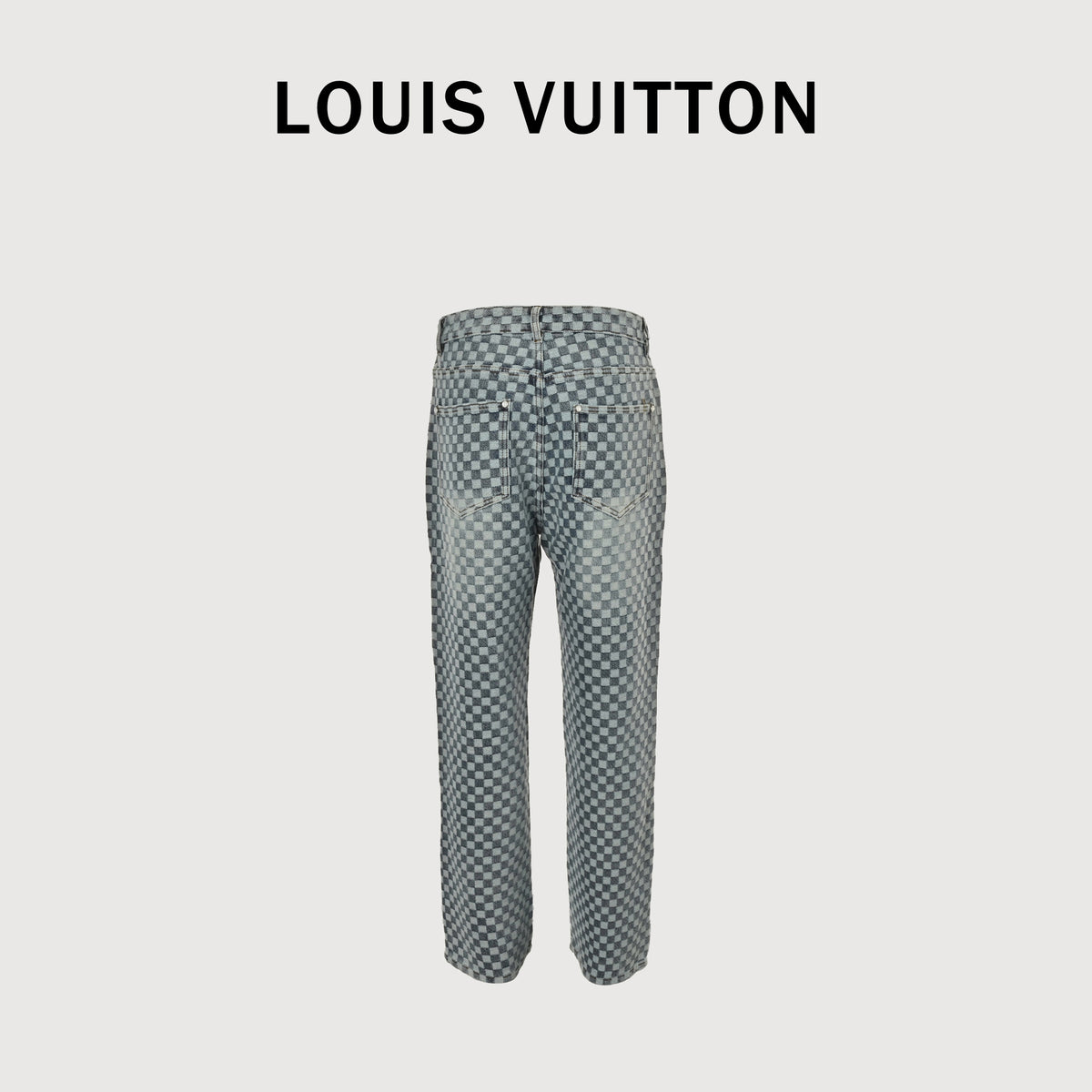 Louis Vuitton 25FW Damier Checkerboard Jacquard Jeans – Grey  DK5201011