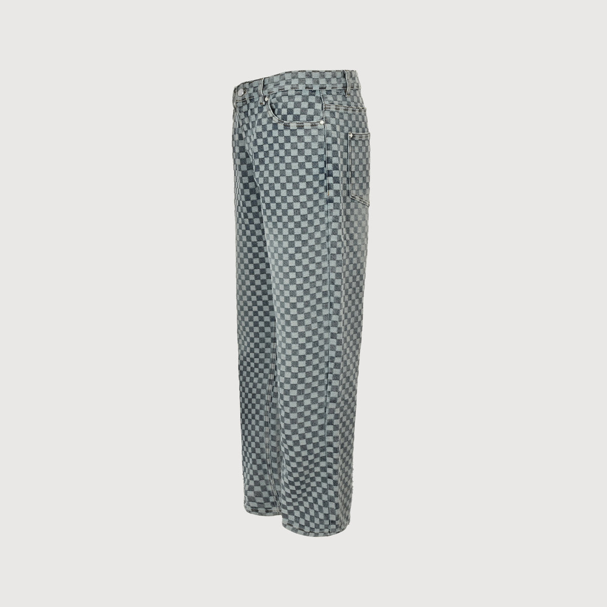 Louis Vuitton 25FW Damier Checkerboard Jacquard Jeans – Grey  DK5201011