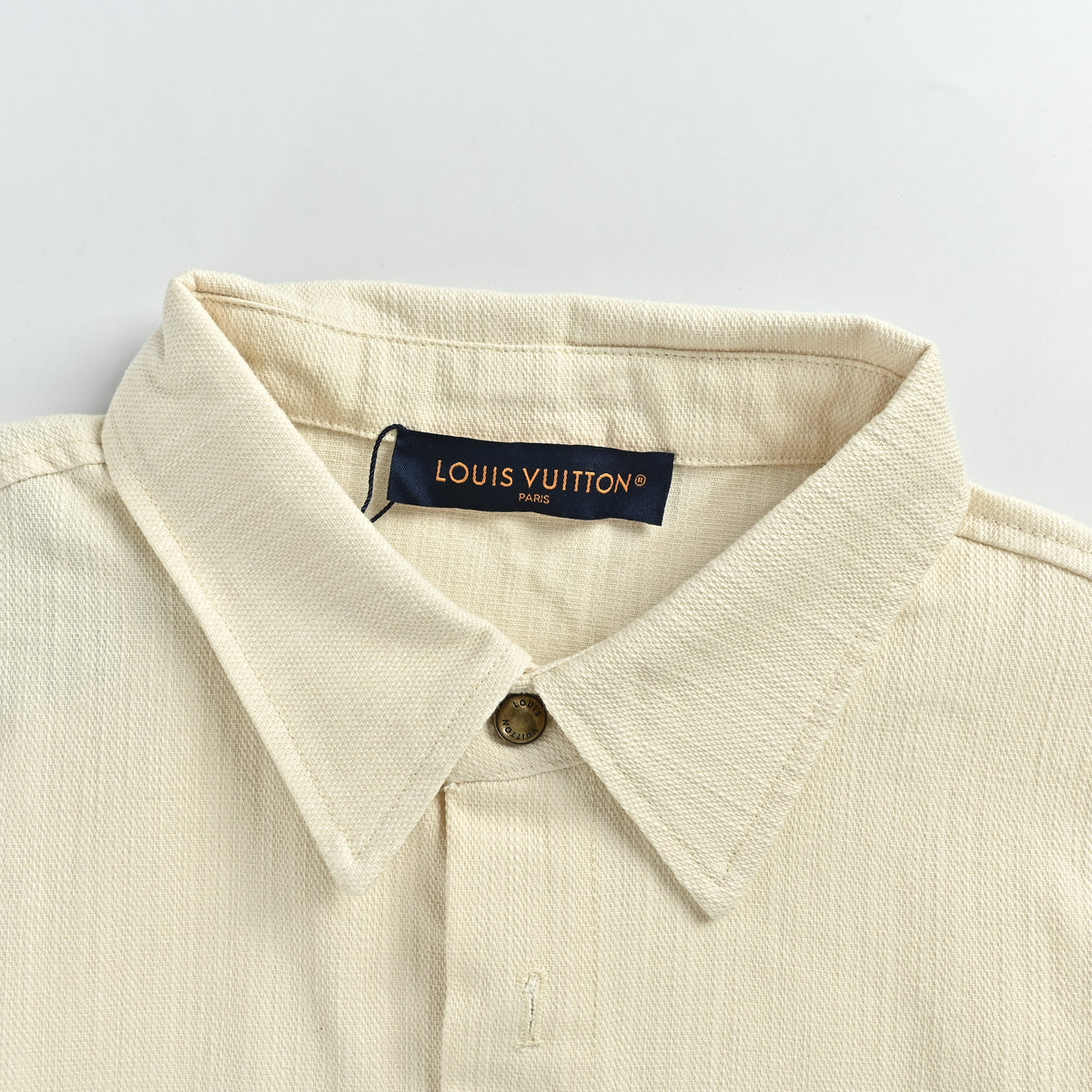 Louis Vuitton LV Leather-Trim Linen-Cotton Slub Short-Sleeve Shirt 2026  NP4000612