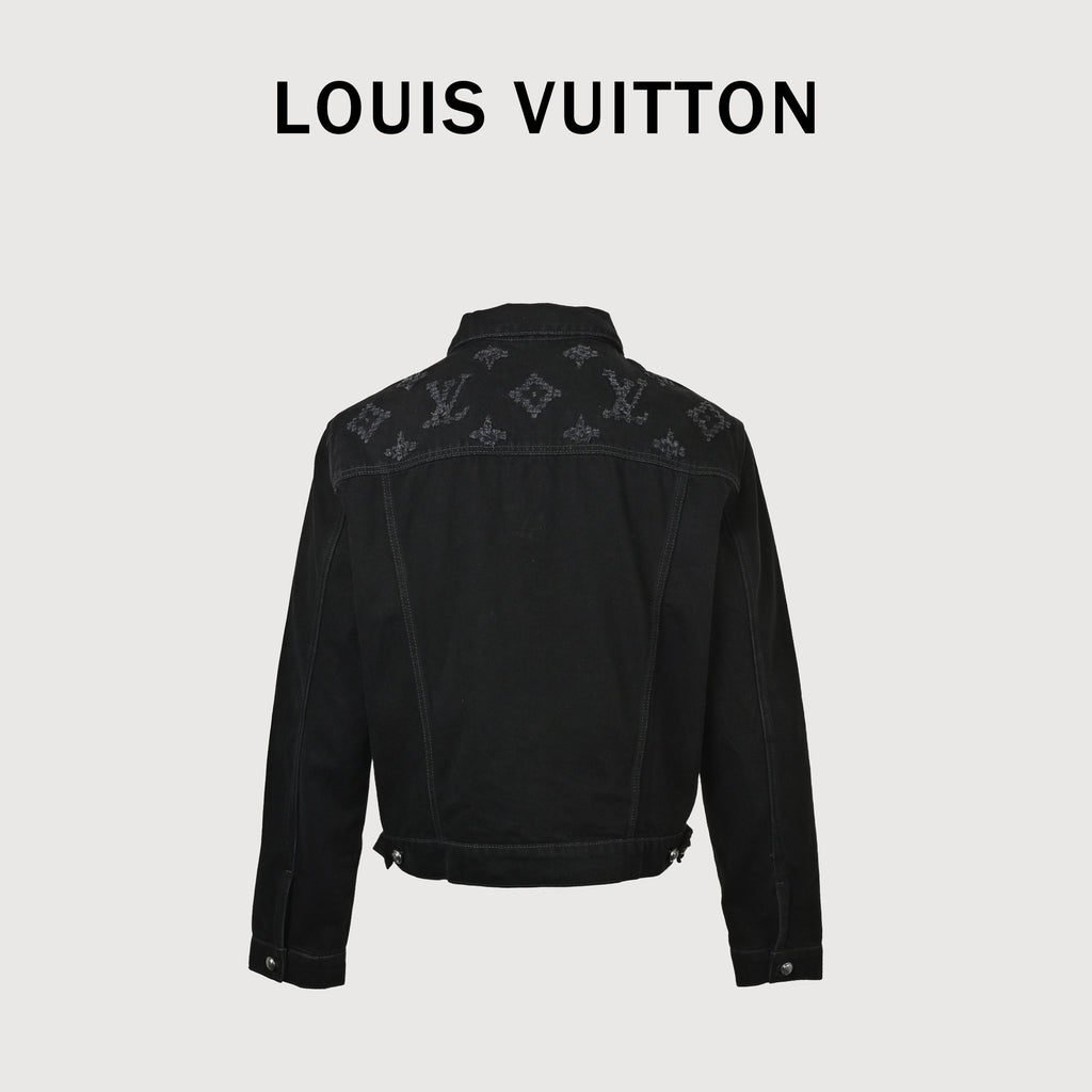 Louis Vuitton LV Washed Distressed Laser Monogram Denim Jacket 2026  NP7000425