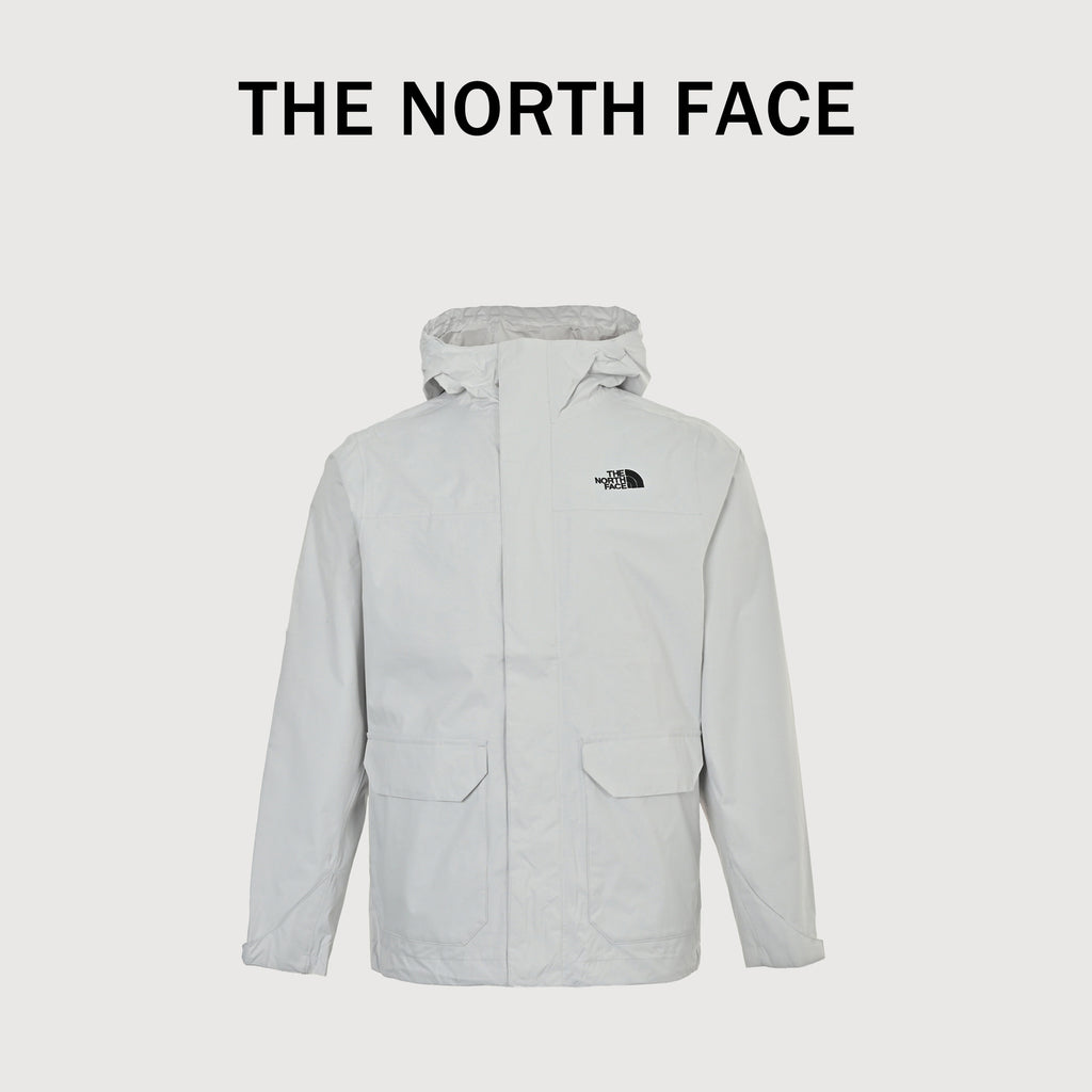 The North Face Embroidered Logo Hooded Shell Jacket – Light Grey  DK6400316-LGR