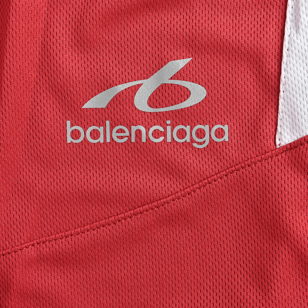 Balenciaga Wheat BB Crest Football Shorts – Red YS3200716-RED